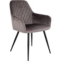 Ebuy24 Hasse Chaise de salle à manger teinte champignon, noir.
