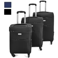 Bahama set de 3 trolleys Valises souples pour voyager confortablement Noir