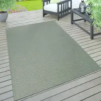 Paco Home Tapis d'extérieur résistant aux intempéries Jardin & terrasse tissé à plat Uni aspect sisal robuste Dimension 160x220 cm