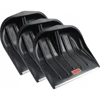 Kadax Pelle à neige "Lafage", Pelle à neige sans manche avec bord en aluminium, noir, 49 cm de large, 3 pièces