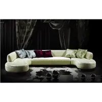AEA Chesterfield Canapé d'angle en U de luxe Canapé en cuir Canapés Blancs Modernes