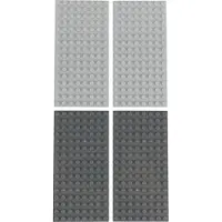 LEGO 8x16 Panneaux de construction 2x gris clair et 2x gris foncé NOUVEAU ! Pièces 4 pièces