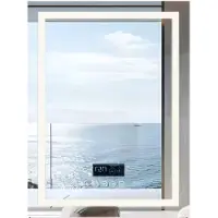 Happyment Sonique Miroir de salle de bain LED - 60x80 cm - Avec Bluetooth, Touch & Defog - Variable - Montage mural - Argenté