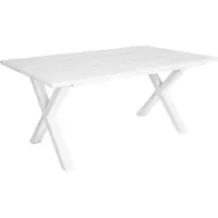Happyment Table à manger Ziva - Rectangulaire - 4 à 6 personnes - Premium Look - Bois massif - X-cadres Blanc - 170x90x75cm
