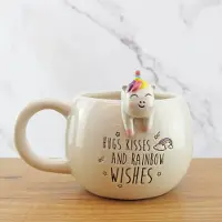 Winkee Animal Tasse à café avec figure de licorne et slogan