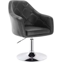 Happyment Divio Elroy Chaise de bar - Noir industriel - Réglable en hauteur - Tabouret de bar avec dossier - Similicuir - Chaise de cuisine - 1 set