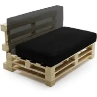 Bananair Coussin Palette Déhoussable Imperméable 120 x 60 cm Noir
