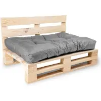 Bananair Coussins palette assise en polyester 120x80x15 cm gris
