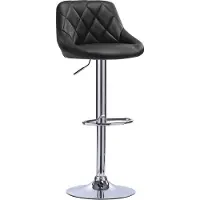 Happyment Tabouret de bar Nero Deluxe – Style industriel – Noir – Avec dossier – Réglable en hauteur de 60 à 82 cm – Tabouret de bar (1 pièce) – Cuisine et bar – Simili cuir