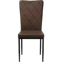Happyment Chaise de salle à manger Delio - Lot de 4 Chaises de salle à manger pivotantes - Cuir marron foncé - Dossier haut - Cuisine & salle à manger