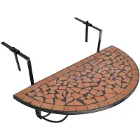 Syfax Table suspendue de balcon Terre cuite Mosaïque