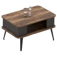 AEA Bureau Set Table basse Meuble en bois Bureau Marron Noir