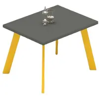 AEA Table basse Bureau Salle de séjour Jaune Gris Bois Table d'appoint