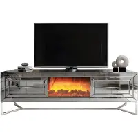 AEA Moderner grauer TV-Ständer aus Holz für Wohnzimmer
