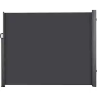 Happyment Paravent latéral rétractable - Store latéral intelligent - Pour terrasse, jardin & balcon - Gris - 350 x 180cm
