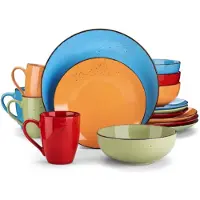 Happyment Aurora Service Sorella - 16 pièces - 4 personnes - Mix Couleurs - Assiettes - Service de table - Assiettes creuses - Assiettes petit déjeuner - Servies - Servies de cuisine