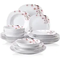 Happyment Services de table Monarchial – 6 personnes – 24 pièces – Céramique – Assiettes plates et petites assiettes