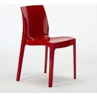 GRAND SOLEIL Ice Chaises de cuisine et de bar empilables en polypropylène - Rouge