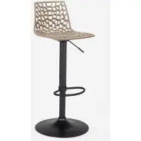 GRAND SOLEIL Tabouret de bar réglable avec base noire mate Spider Matt - Beige Jute