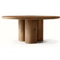 Xl Moebel Gmbh Elégante table de salle à manger ronde en bois 152cm table de salle à manger exclusive
