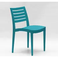 GRAND SOLEIL Empilable Chaise de table Chaise de salle à manger en polypropylène Chaise de jardin extérieure Firenze - Bleu