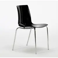GRAND SOLEIL Lollipop Chaises Chaise de Bar Cuisine Pieds Acier Empilable - Noir