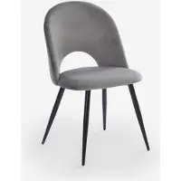 AHD Amazing Home Design Chaise moderne en velours rembourré salle à manger cuisine Zarda - Gris