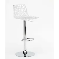 GRAND SOLEIL Tabouret de bar avec repose-pieds Haut Pivotant Réglable en hauteur pour cuisine Bar Spider - Transparent