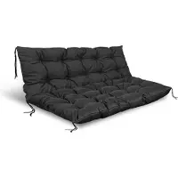 AIO Factory Set de coussins de jardin 120/80 cm + 120/40 cm pour banc de palette étanche noir