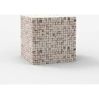 AHD Amazing Home Design Table basse carrée contemporaine en bois marqueté Manju - Blanc