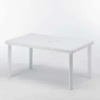 GRAND SOLEIL Boheme Poly Rotin table rectangulaire 150x90 - Blanc