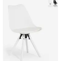 AHD Amazing Home Design Chaise moderne pour salle à manger et cuisine de style nordique Dorva - Blanc