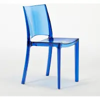 GRAND SOLEIL B-Side Chaises transparentes empilables pour bar, cuisine et restaurant - Bleu transparent