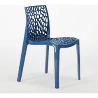 GRAND SOLEIL Gruvyer Empilable Polypropylène Cuisine Bar Chaises - Bleu