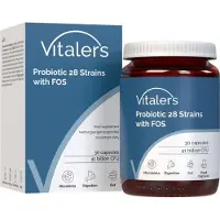 Vitaler's Probiotique 28 souches avec FOS 30 gélules – Végétalien, composition pure, sans agents de remplissage, aide à la digestion