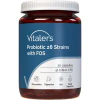 Vitaler's Probiotique 28 souches avec FOS 30 gélules – Végétalien, composition pure, sans agents de remplissage, aide à la digestion