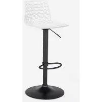 GRAND SOLEIL Tabouret de bar - polypropylène - pied noir - blanc - CLARK