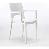 GRAND SOLEIL Paris Arm Chaises en polypropylène avec accoudoirs pour bar et restaurant - Blanc