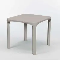 GRAND SOLEIL lot de 14 tables hautes carrées Olè en poly rotin 80x80 cm - Beige