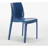 GRAND SOLEIL Ice Chaises de cuisine et de bar empilables en polypropylène - Bleu
