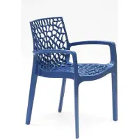 GRAND SOLEIL Gruvyer Arm Chaises en polypropylène avec accoudoirs Jardin Bar - Bleu