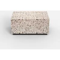 AHD Amazing Home Design Table basse rectangulaire en bois incrusté, faite à la main Kala