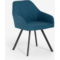 AHD Amazing Home Design Chaise en tissu avec accoudoirs pour la salle à manger et la cuisine Rakna - Bleu