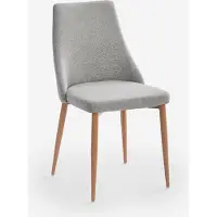 AHD Amazing Home Design Chaise rembourrée moderne en tissu pour la salle à manger et la cuisine Sirka - Gris clair