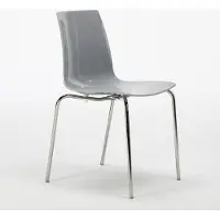 GRAND SOLEIL Lollipop Chaises Chaise de Bar Cuisine Pieds Acier Empilable - Gris