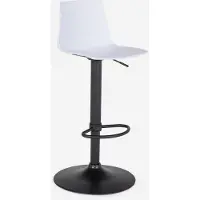 GRAND SOLEIL Tabouret de bar de cuisine design avec pied réglable noir mat Imola Matt - Blanc