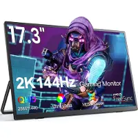 OEM Moniteur de jeu portable, fréquence de rafraîchissement de 144Hz, HDR et technologie FreeSync, 2K avec support, prise UE