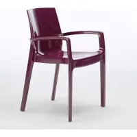 GRAND SOLEIL Cream Chaises empilables en polypropylène avec accoudoirs Cuisine Bar - Violet