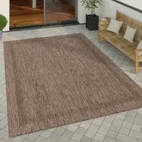 Paco Home Tapis d'extérieur à tissage plat aspect sisal avec bordure Résistant aux UV Robuste Dimensions 240 x 340 cm