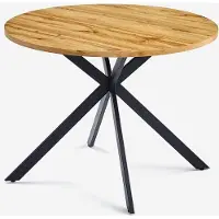 AHD Amazing Home Design Table 100cm ronde en bois avec pieds croisés Cuisine Salle à manger Mako